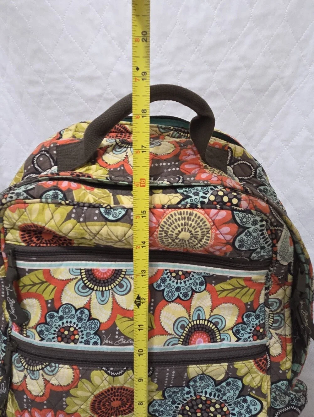 Vera Bradley Backpack Flower Shower Print Quilted Retired Rare - Picture 3 of 5